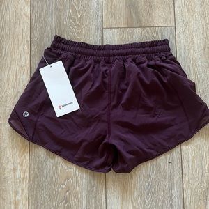 Lululemon Women’s Burgundy Hotty Hot LR Shorts 4”
